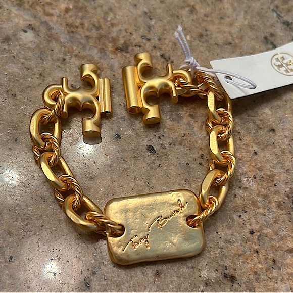 Tory Burch Jewelry Tory Burch Torsade Vintage Brass Gold Bracelet